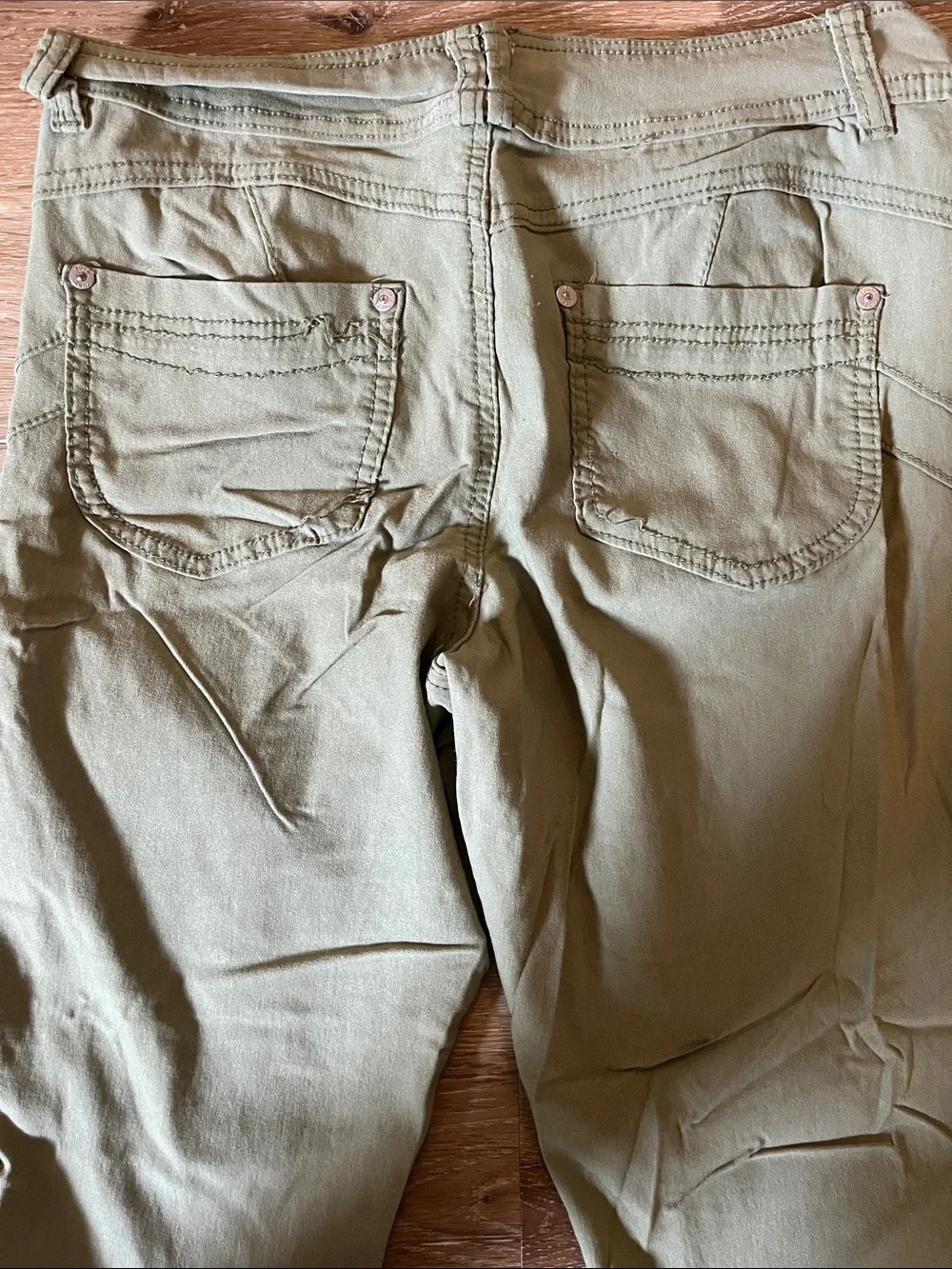 Olive Green Slim Casual Pants